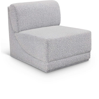 Ollie Grey Boucle Fabric Armless