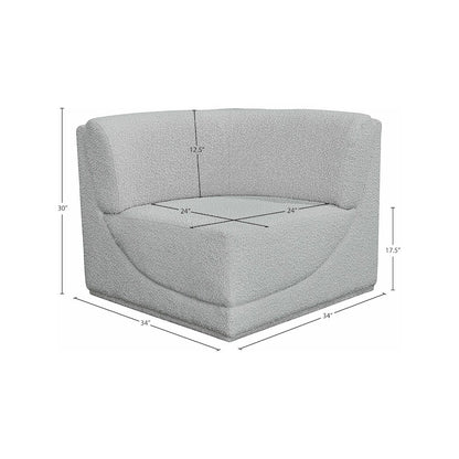 Ollie Grey Boucle Fabric Corner