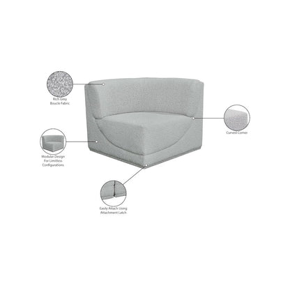 Ollie Grey Boucle Fabric Corner