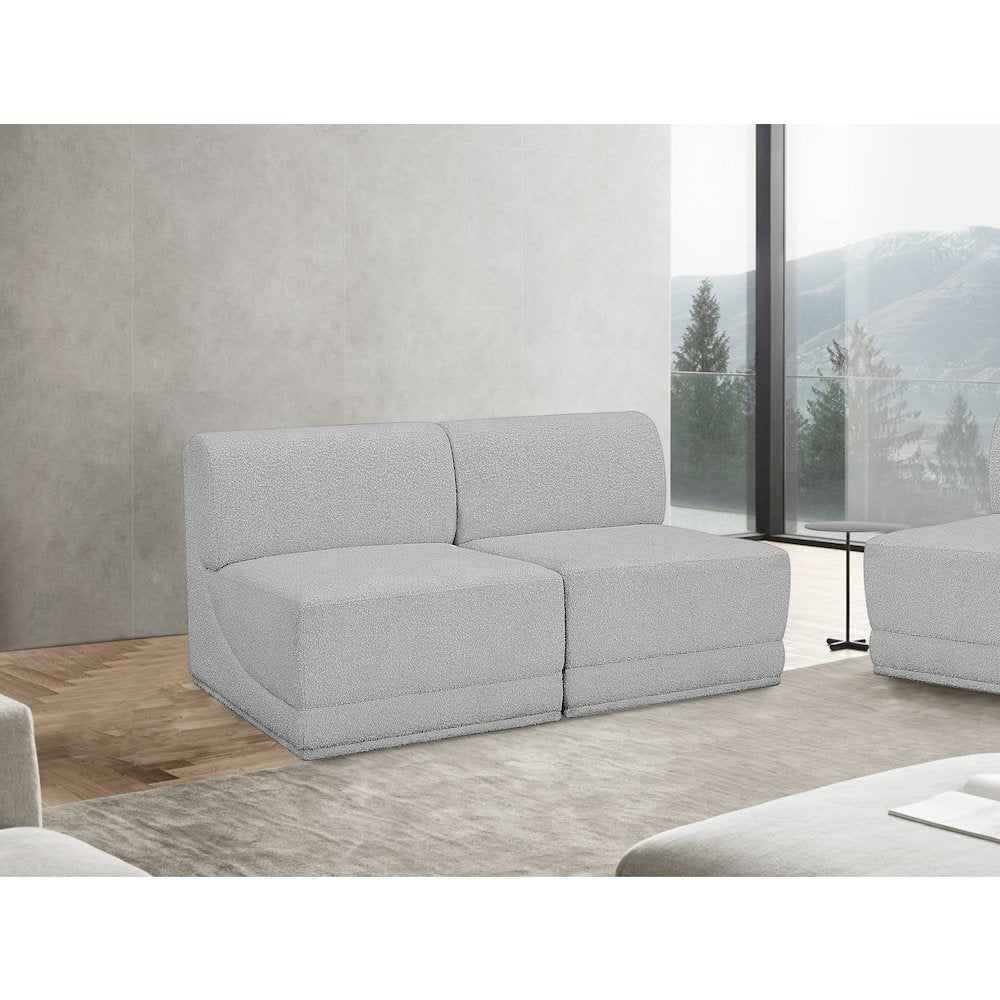 Ollie Grey Boucle Fabric Modular Sofa