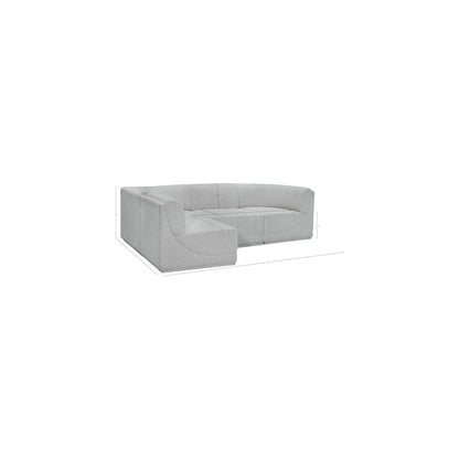 Ollie Grey Boucle Fabric Modular Sectional
