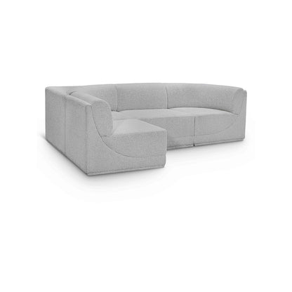 Ollie Grey Boucle Fabric Modular Sectional