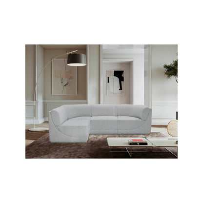 Ollie Grey Boucle Fabric Modular Sectional