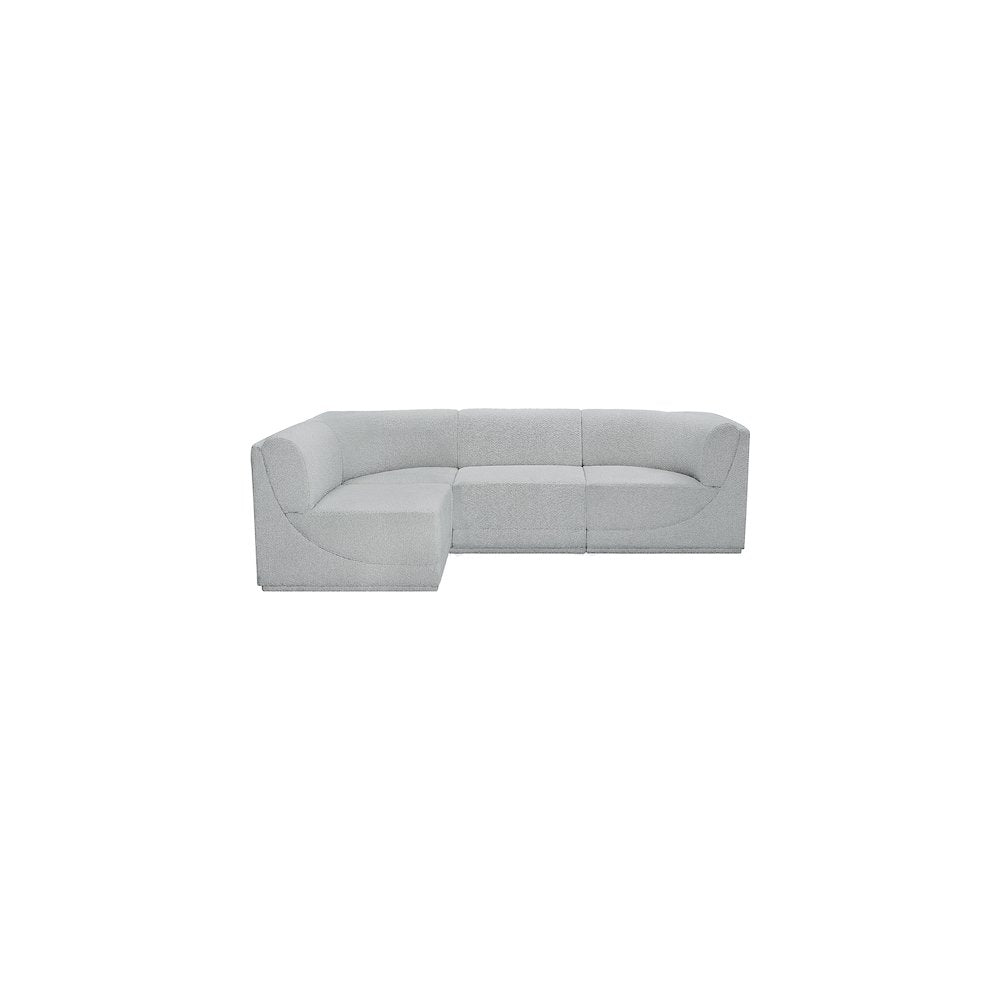 Ollie Grey Boucle Fabric Modular Sectional