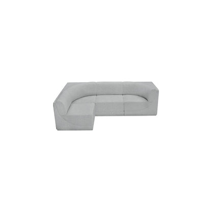 Ollie Grey Boucle Fabric Modular Sectional