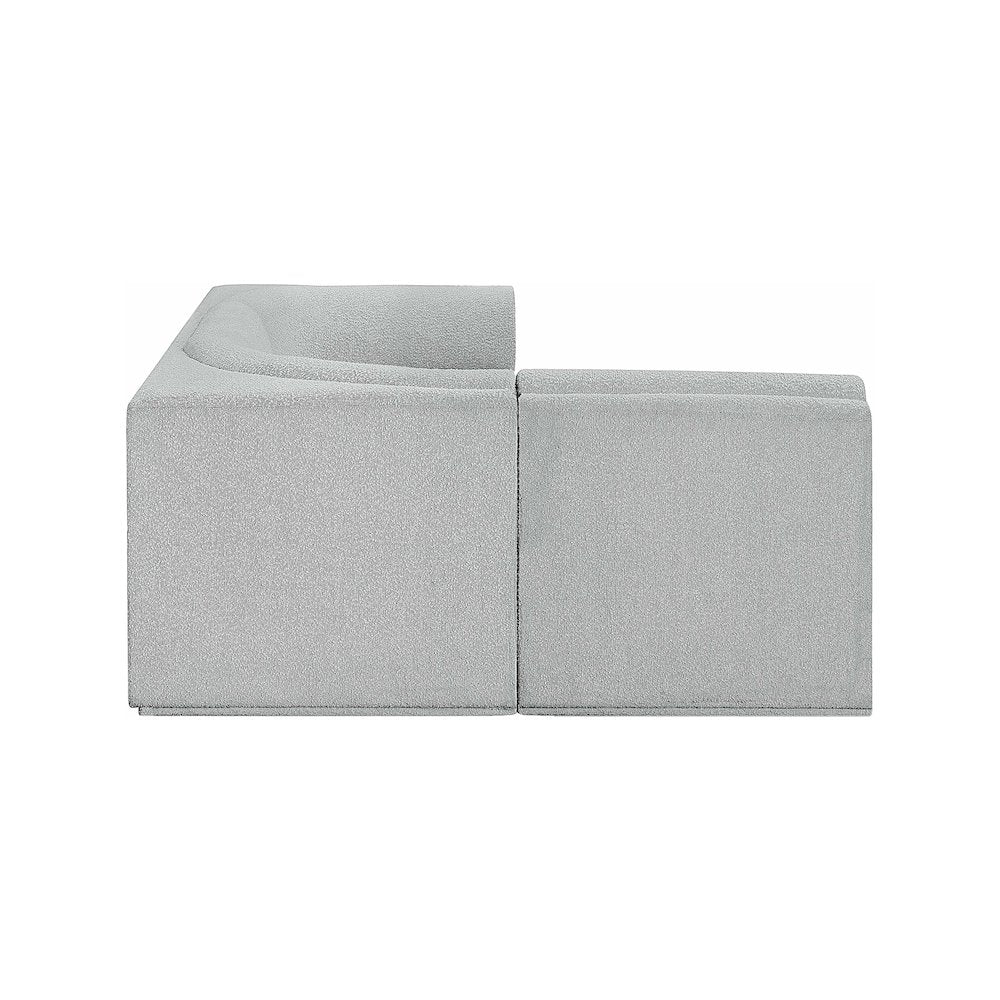 Ollie Grey Boucle Fabric Modular Sectional