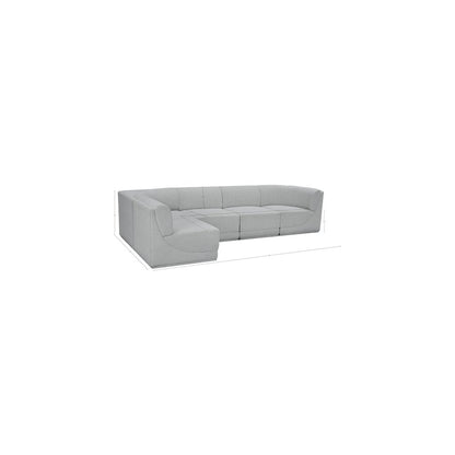 Ollie Grey Boucle Fabric Modular Sectional