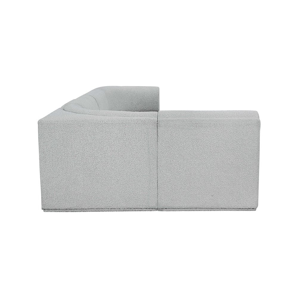 Ollie Grey Boucle Fabric Modular Sectional
