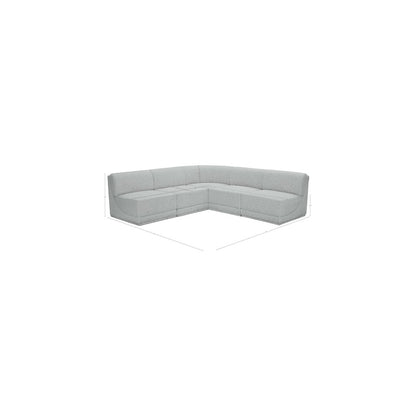 Ollie Grey Boucle Fabric Modular Sectional