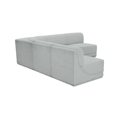 Ollie Grey Boucle Fabric Modular Sectional