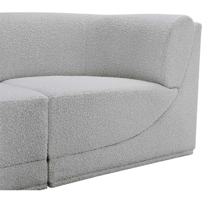 Ollie Grey Boucle Fabric Modular Sectional