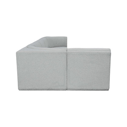 Ollie Grey Boucle Fabric Modular Sectional
