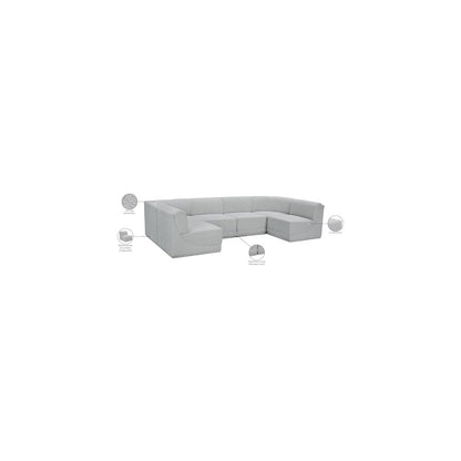 Ollie Grey Boucle Fabric Modular Sectional