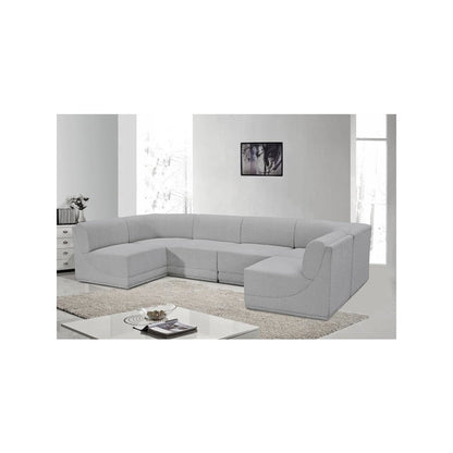 Ollie Grey Boucle Fabric Modular Sectional