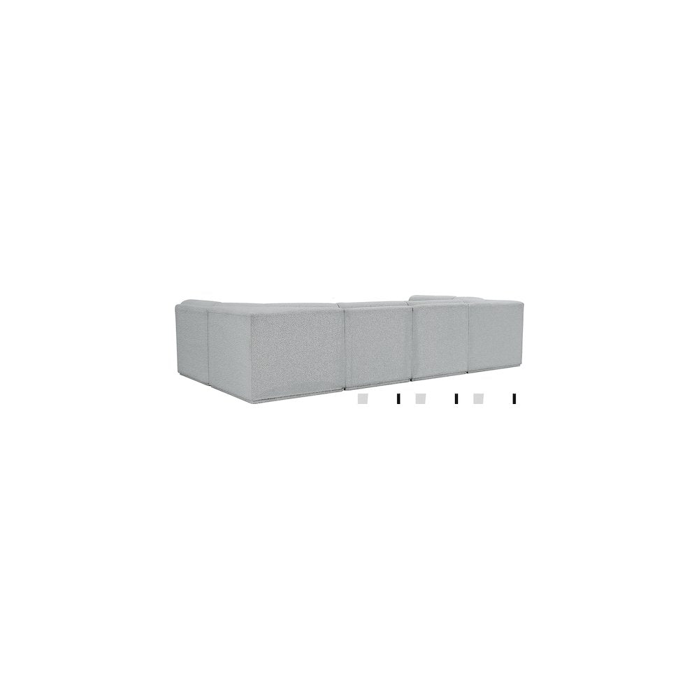 Ollie Grey Boucle Fabric Modular Sectional