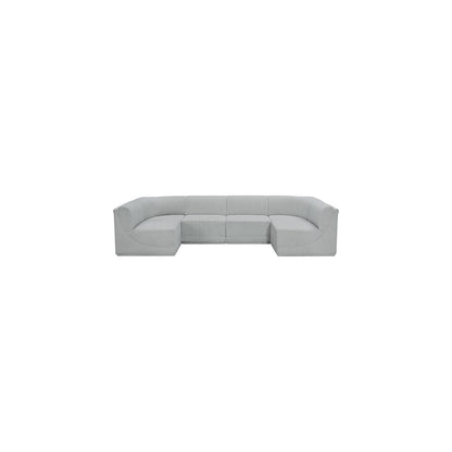 Ollie Grey Boucle Fabric Modular Sectional