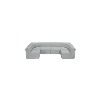 Ollie Grey Boucle Fabric Modular Sectional