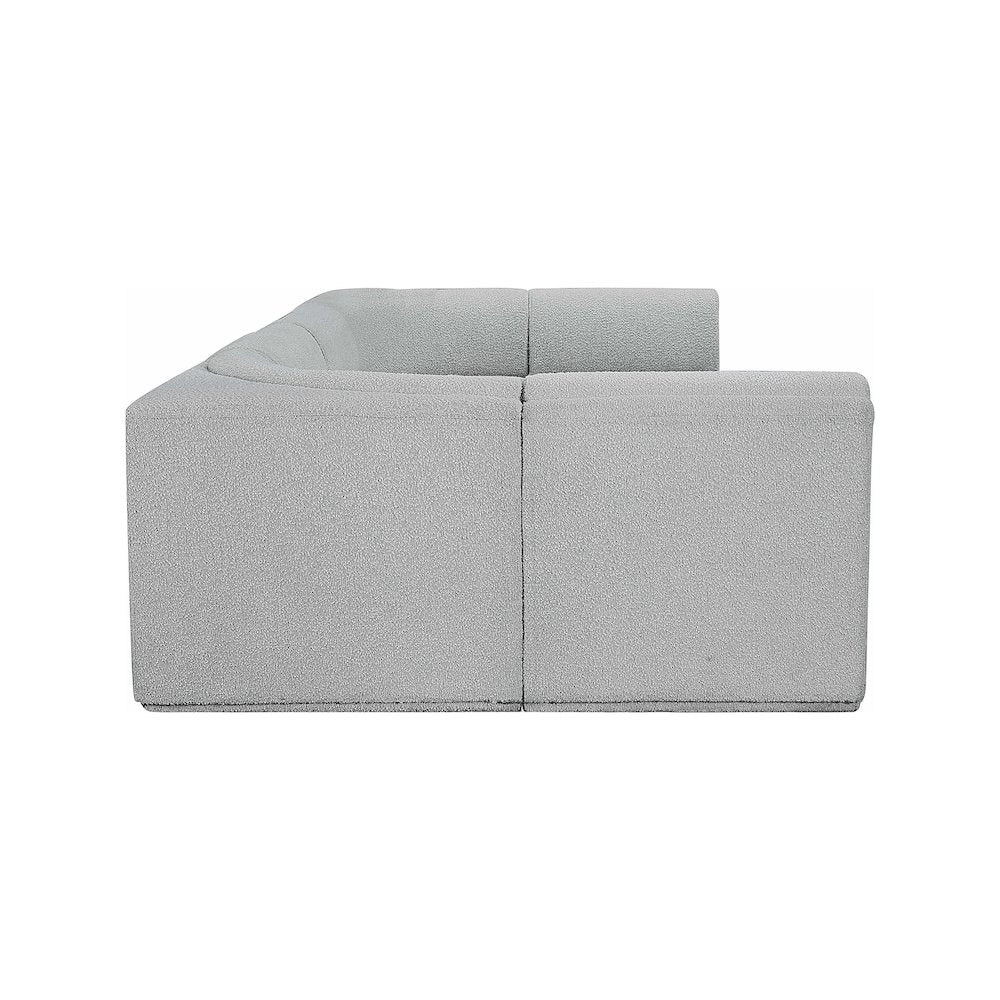 Ollie Grey Boucle Fabric Modular Sectional