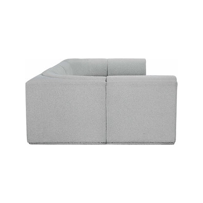 Ollie Grey Boucle Fabric Modular Sectional
