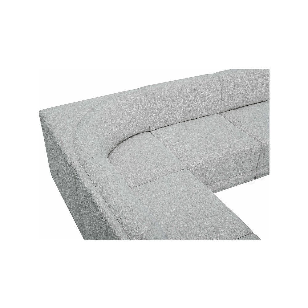 Ollie Grey Boucle Fabric Modular Sectional