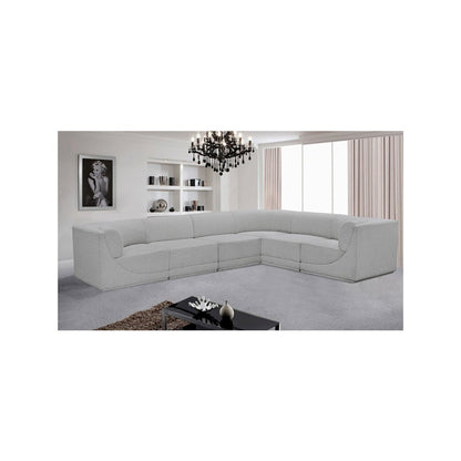 Ollie Grey Boucle Fabric Modular Sectional