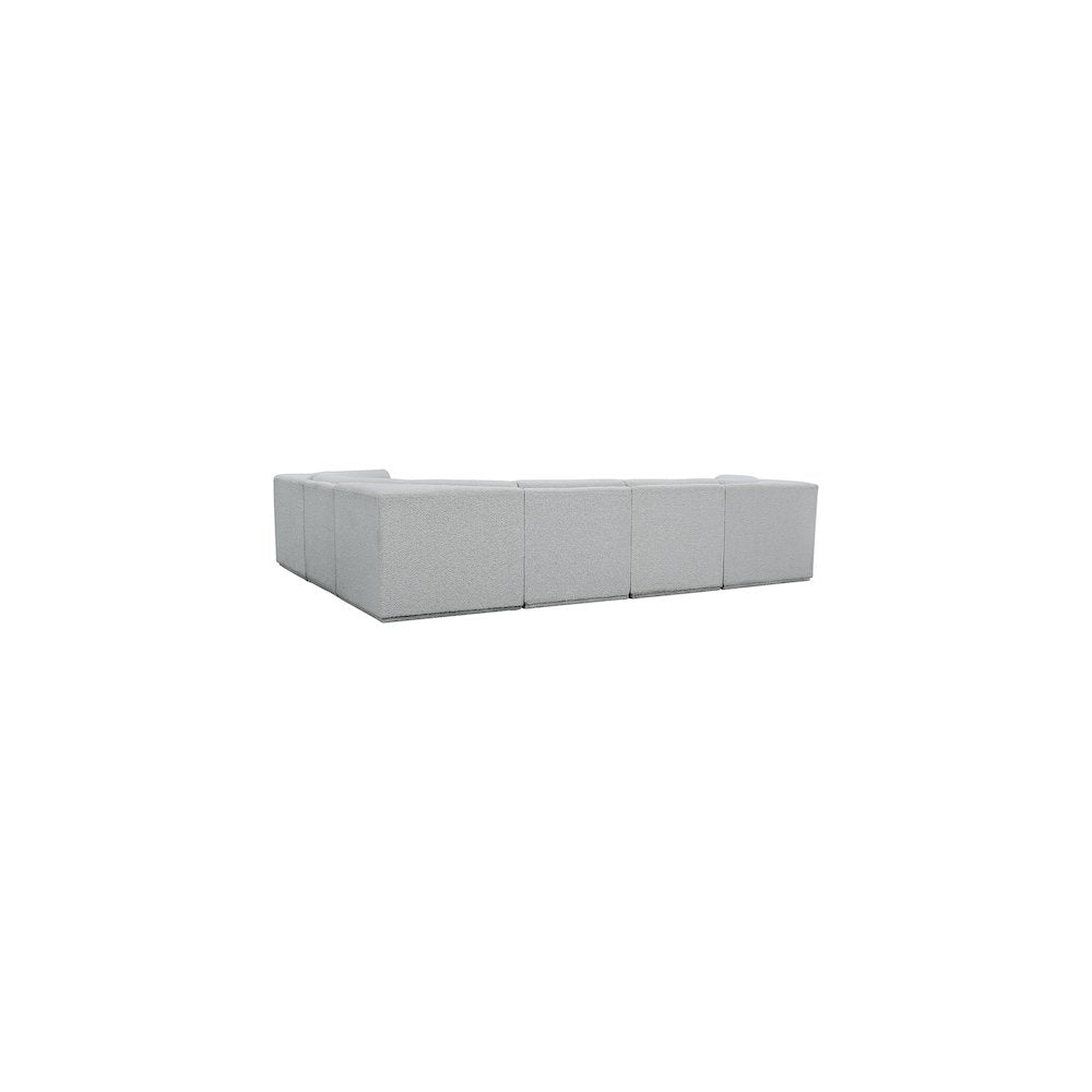Ollie Grey Boucle Fabric Modular Sectional