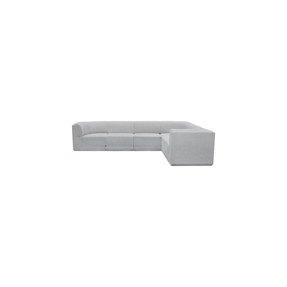 Ollie Grey Boucle Fabric Modular Sectional