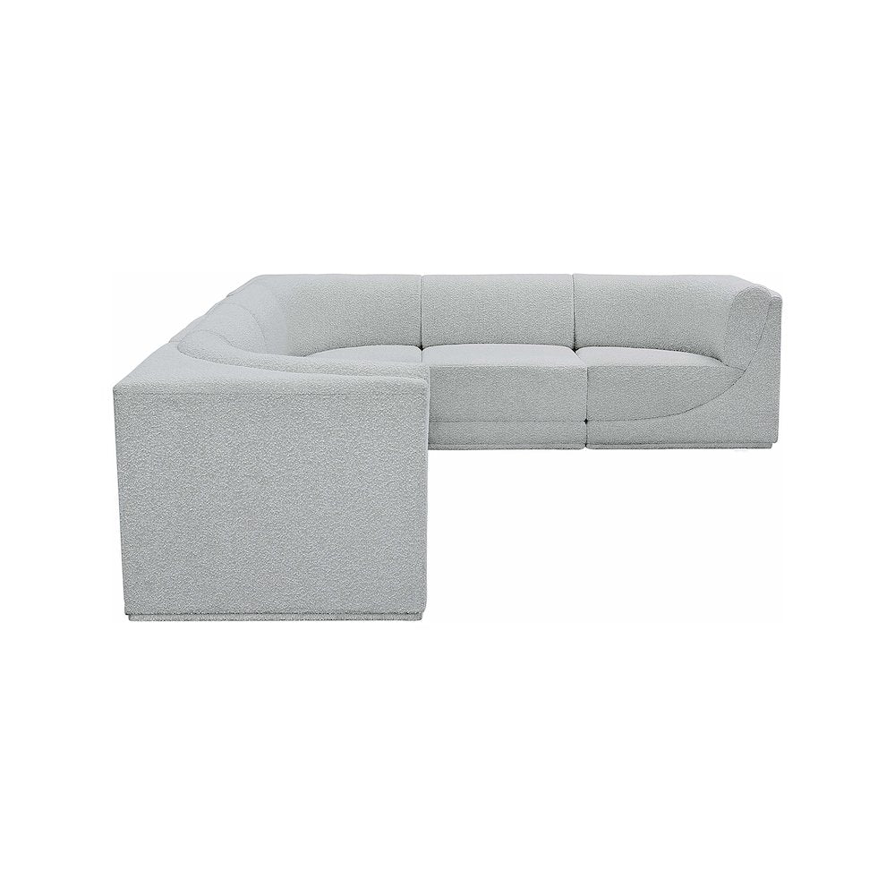 Ollie Grey Boucle Fabric Modular Sectional