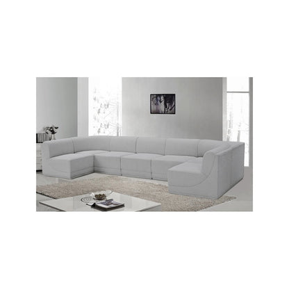 Ollie Grey Boucle Fabric Modular Sectional