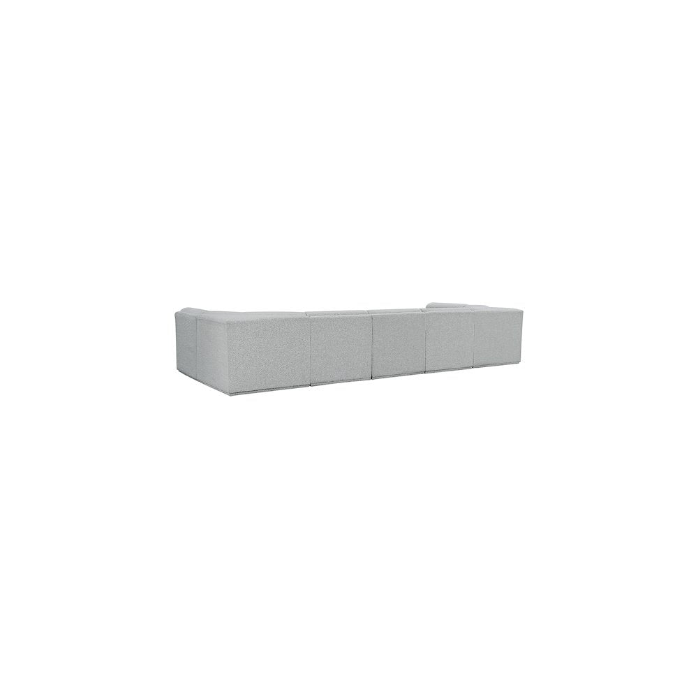 Ollie Grey Boucle Fabric Modular Sectional