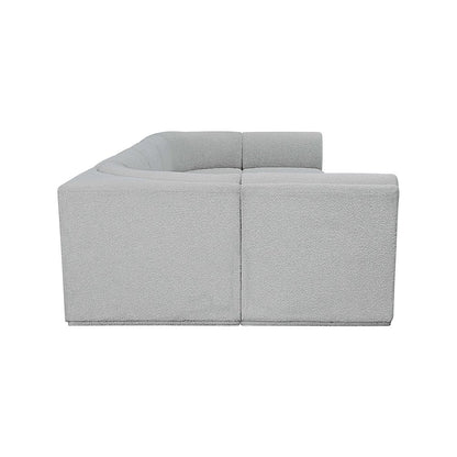 Ollie Grey Boucle Fabric Modular Sectional