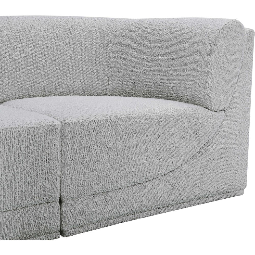 Ollie Grey Boucle Fabric Modular Sectional
