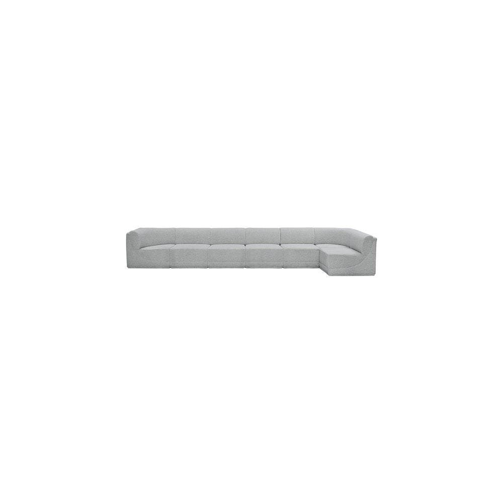 Ollie Grey Boucle Fabric Modular Sectional
