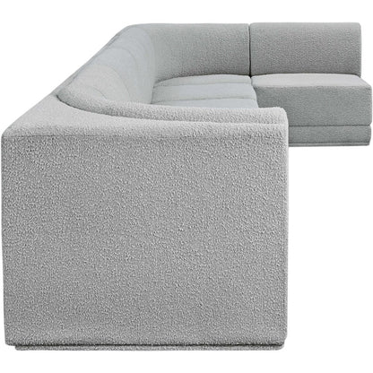 Ollie Grey Boucle Fabric Modular Sectional
