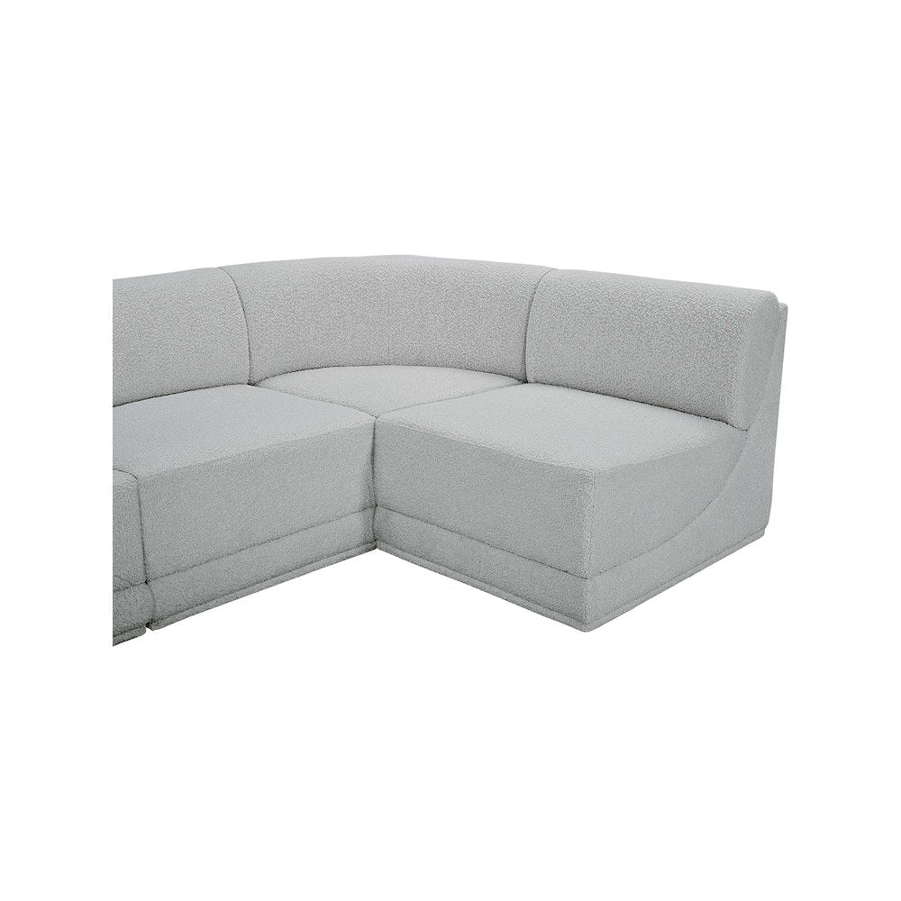Ollie Grey Boucle Fabric Modular Sectional