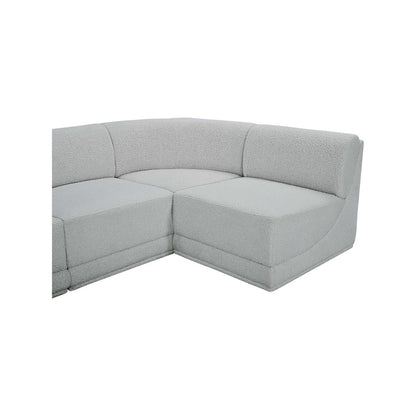 Ollie Grey Boucle Fabric Modular Sectional