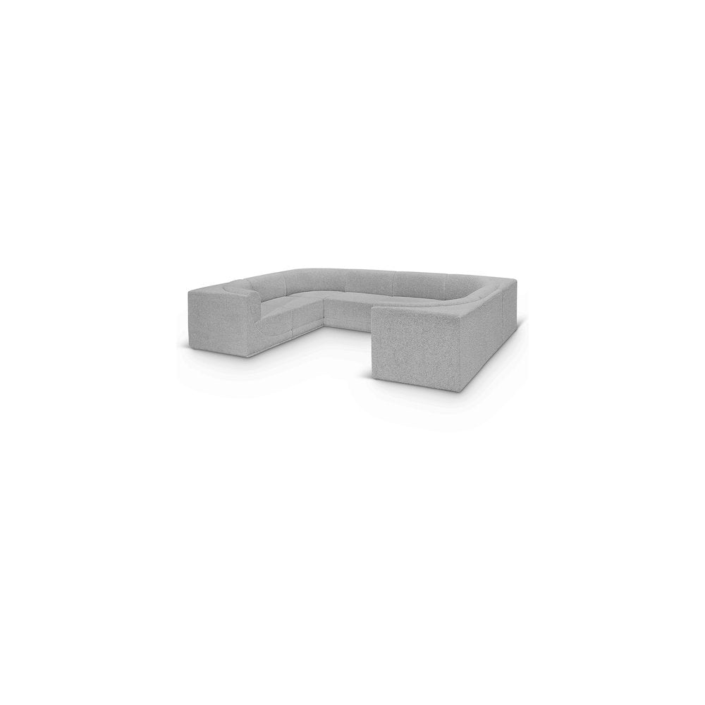 Ollie Grey Boucle Fabric Modular Sectional