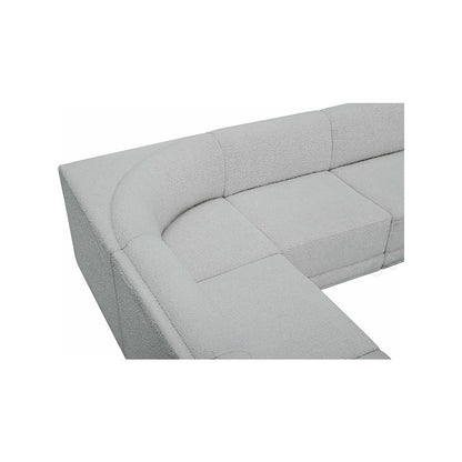Ollie Grey Boucle Fabric Modular Sectional