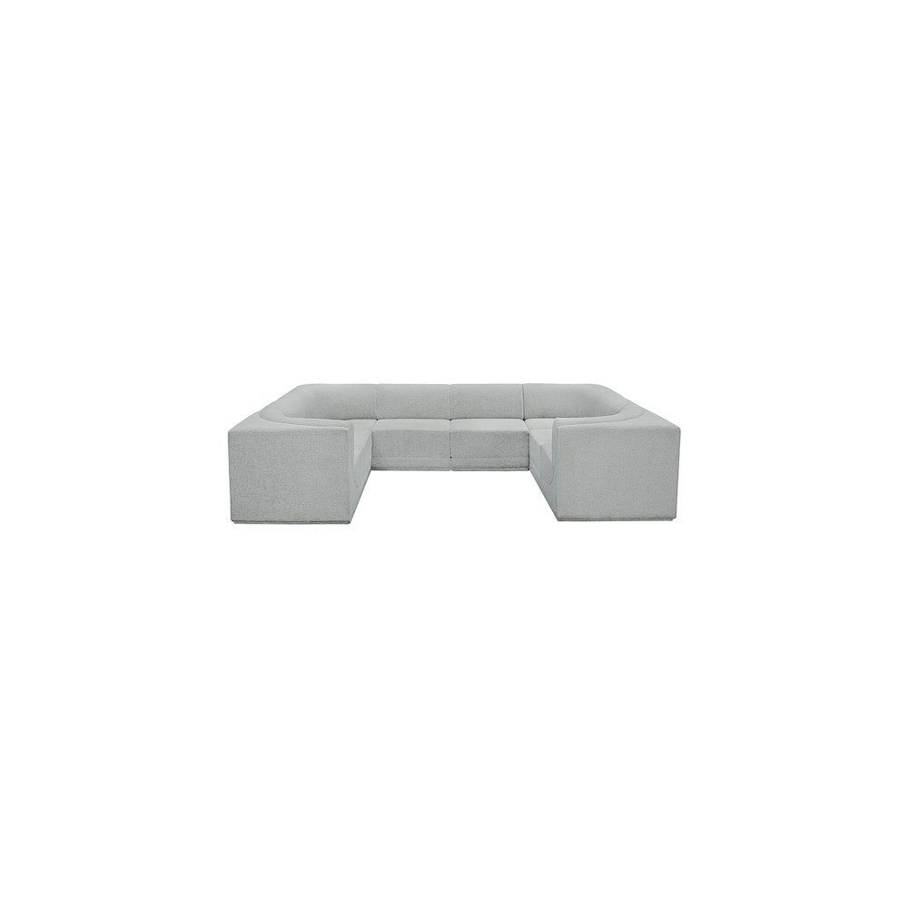 Ollie Grey Boucle Fabric Modular Sectional