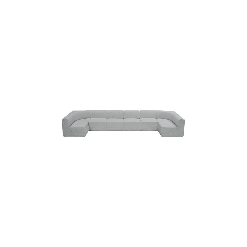 Ollie Grey Boucle Fabric Modular Sectional