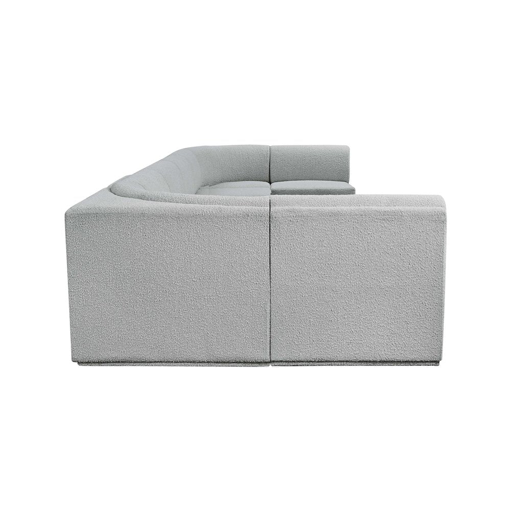 Ollie Grey Boucle Fabric Modular Sectional