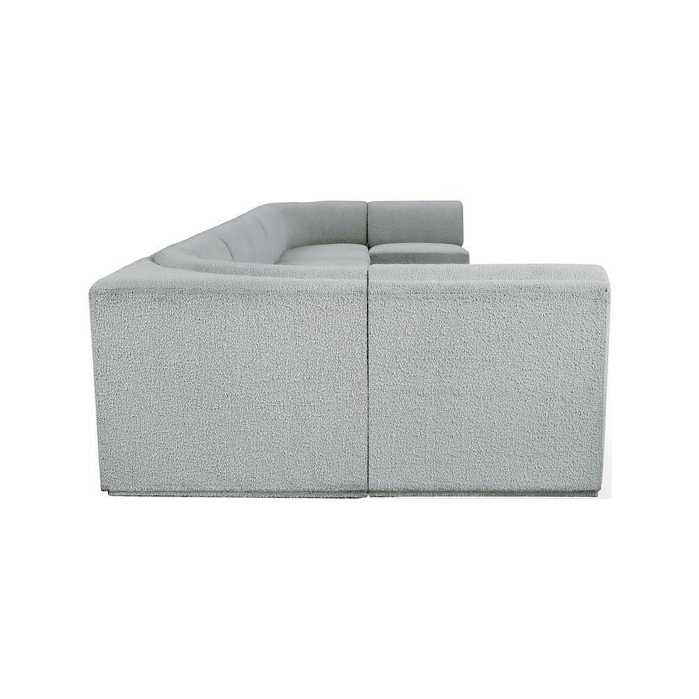 Ollie Grey Boucle Fabric Modular Sectional