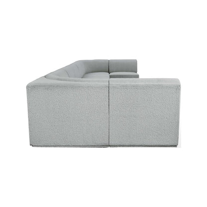 Ollie Grey Boucle Fabric Modular Sectional
