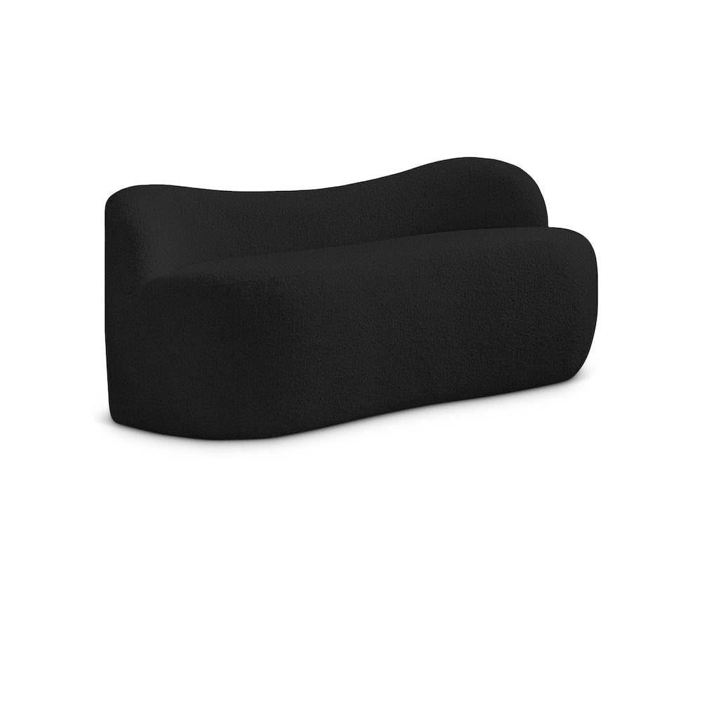 Flair Black Boucle Fabric Bench