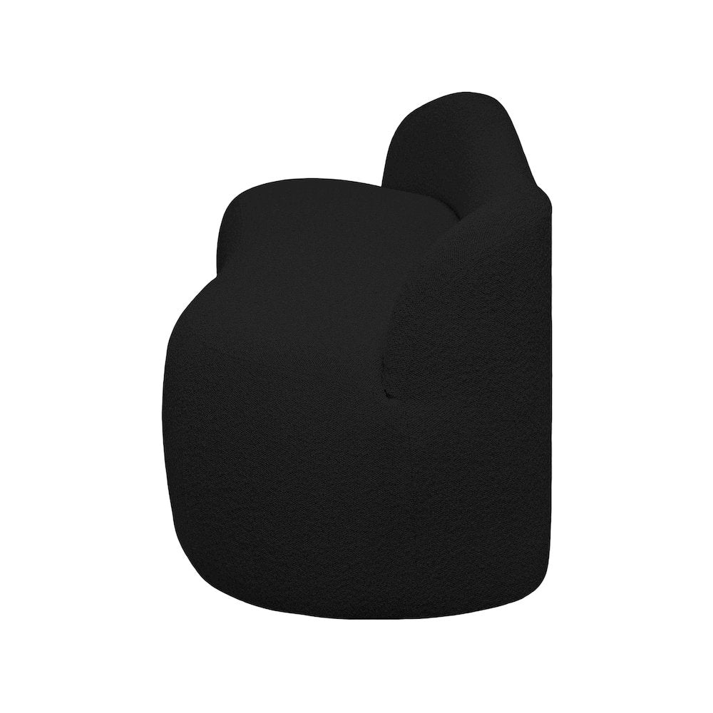 Flair Black Boucle Fabric Bench