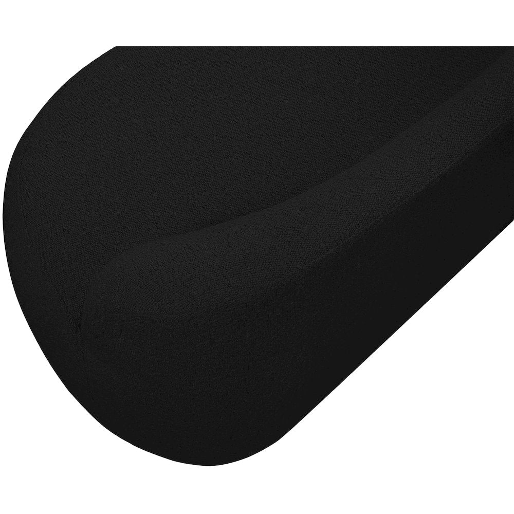 Flair Black Boucle Fabric Bench