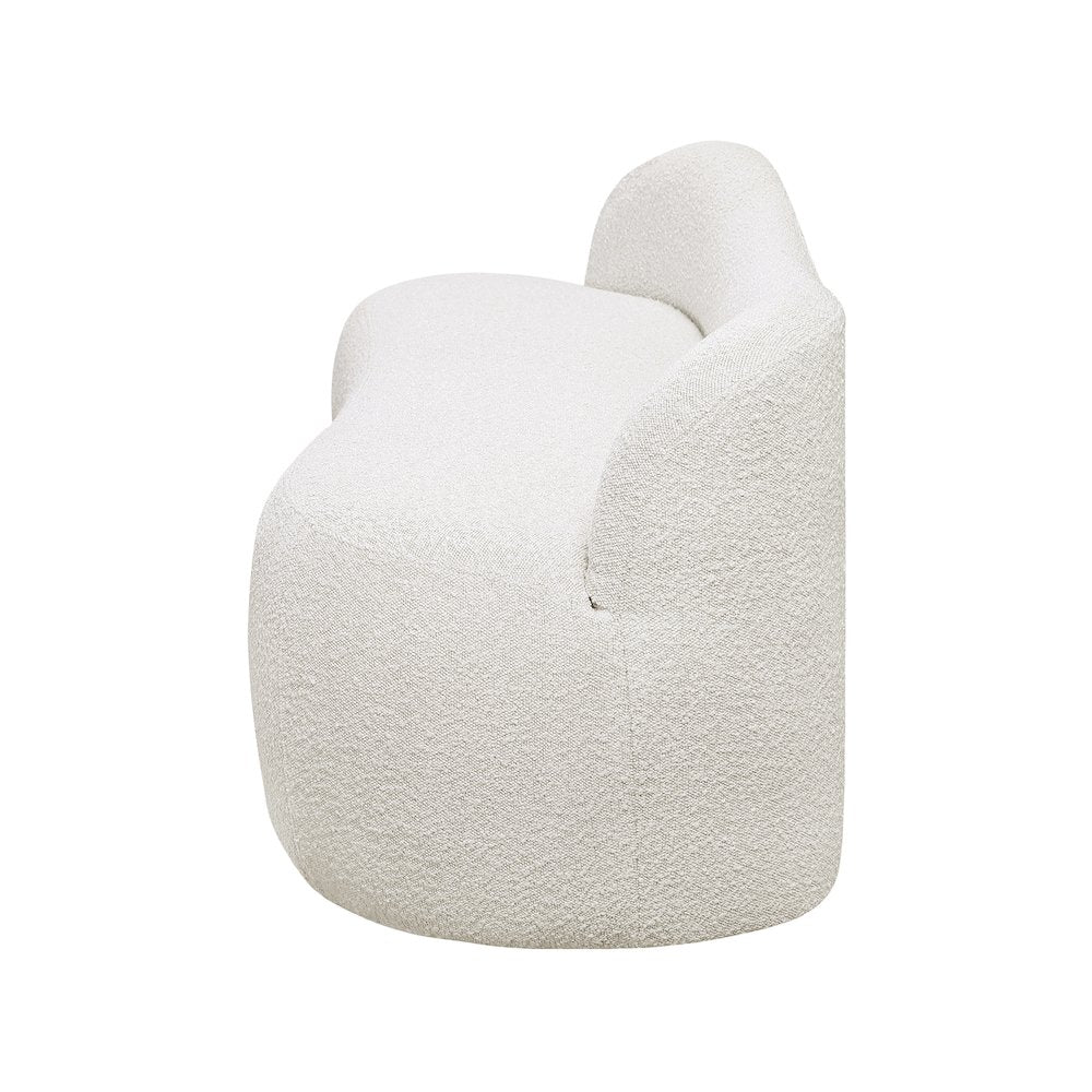 Flair Cream Boucle Fabric Bench
