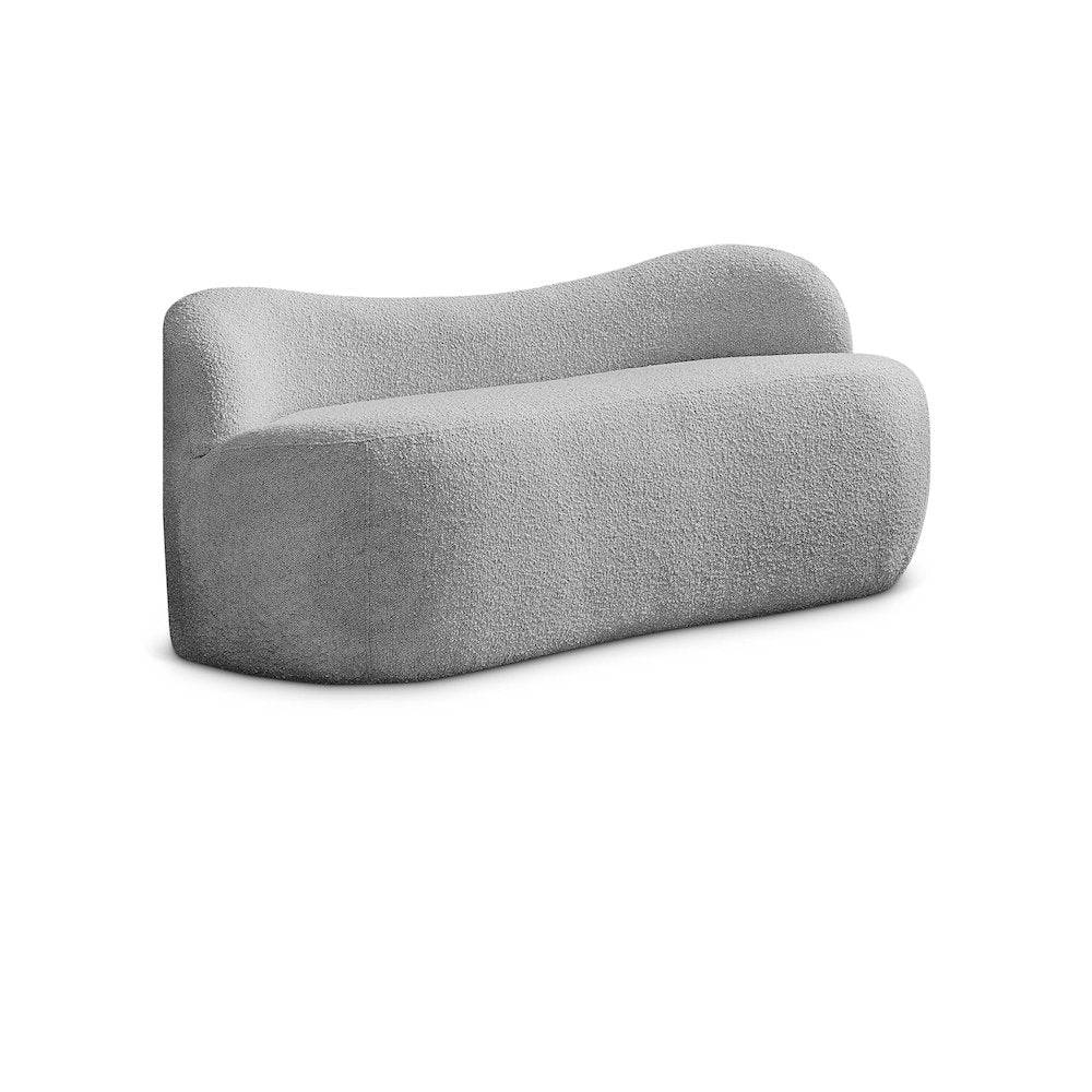 Flair Grey Boucle Fabric Bench