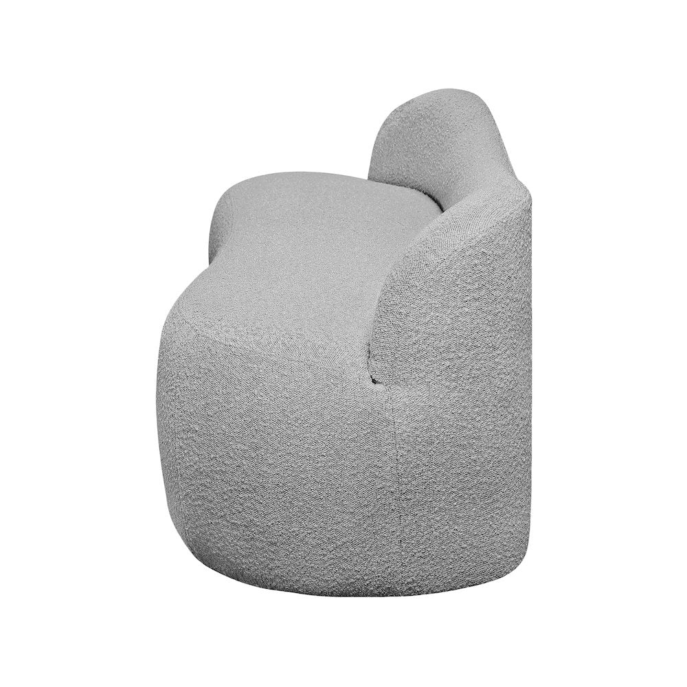 Flair Grey Boucle Fabric Bench