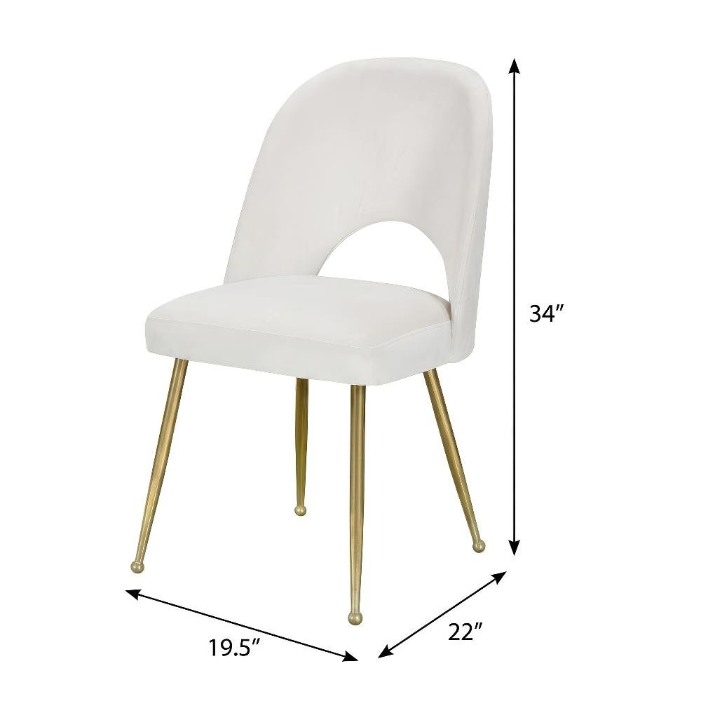 Gold Velvet Dining Chairs Set of 2 with Contemporary Design and Cushioned Seats